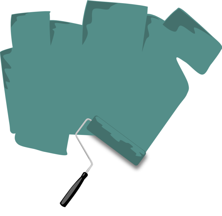 Farbklecks mit Malerrolle